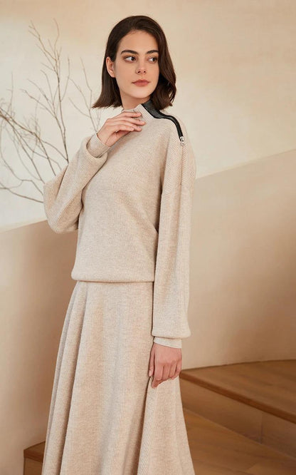 BC-241 Half High Collar 12GG 100% Wool Cardigan Sweater Knitting Wool Knitwear Women Knit Sweater Women's Sweaters Clothes