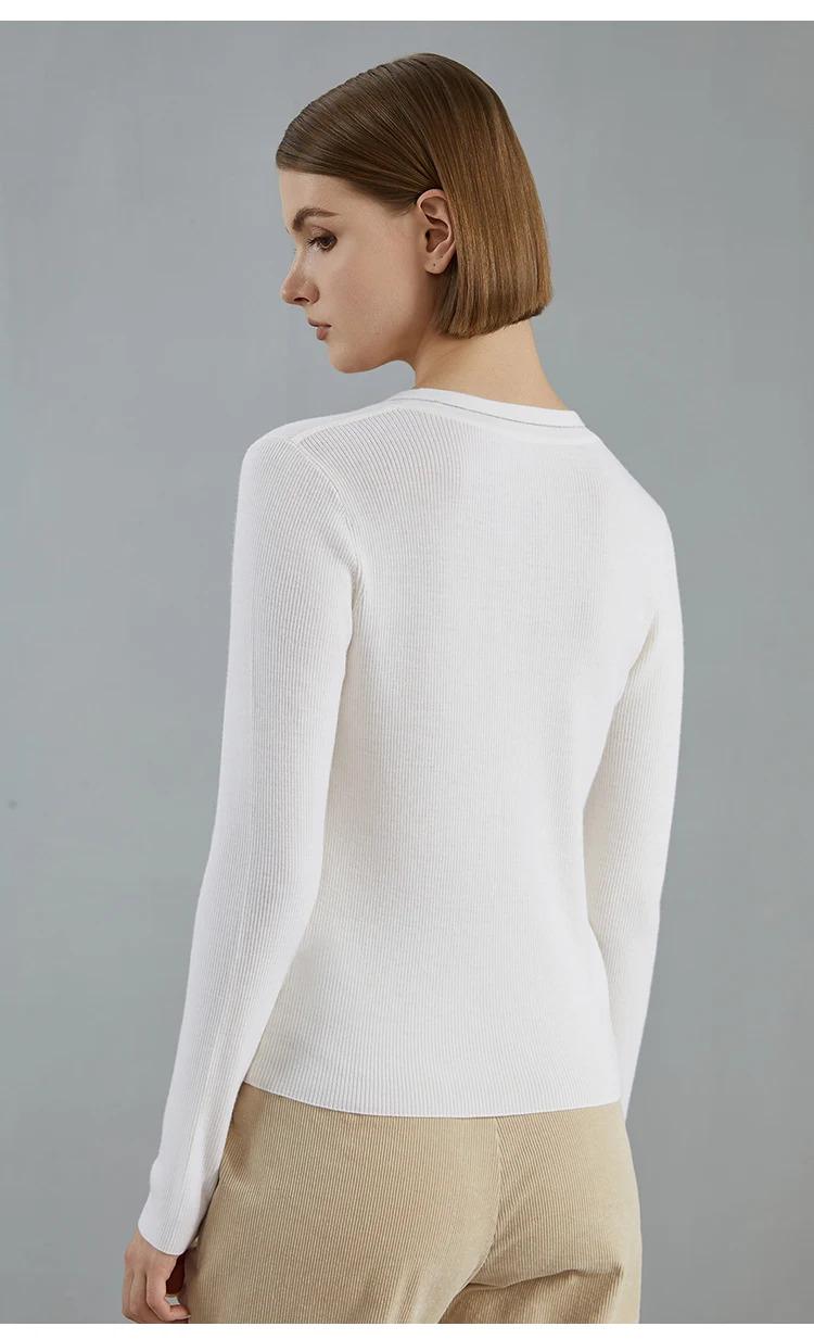 Bcenclosure autumn thin long-sleepted pullover luxury brand WOMEN'S 100% merino wool sweater