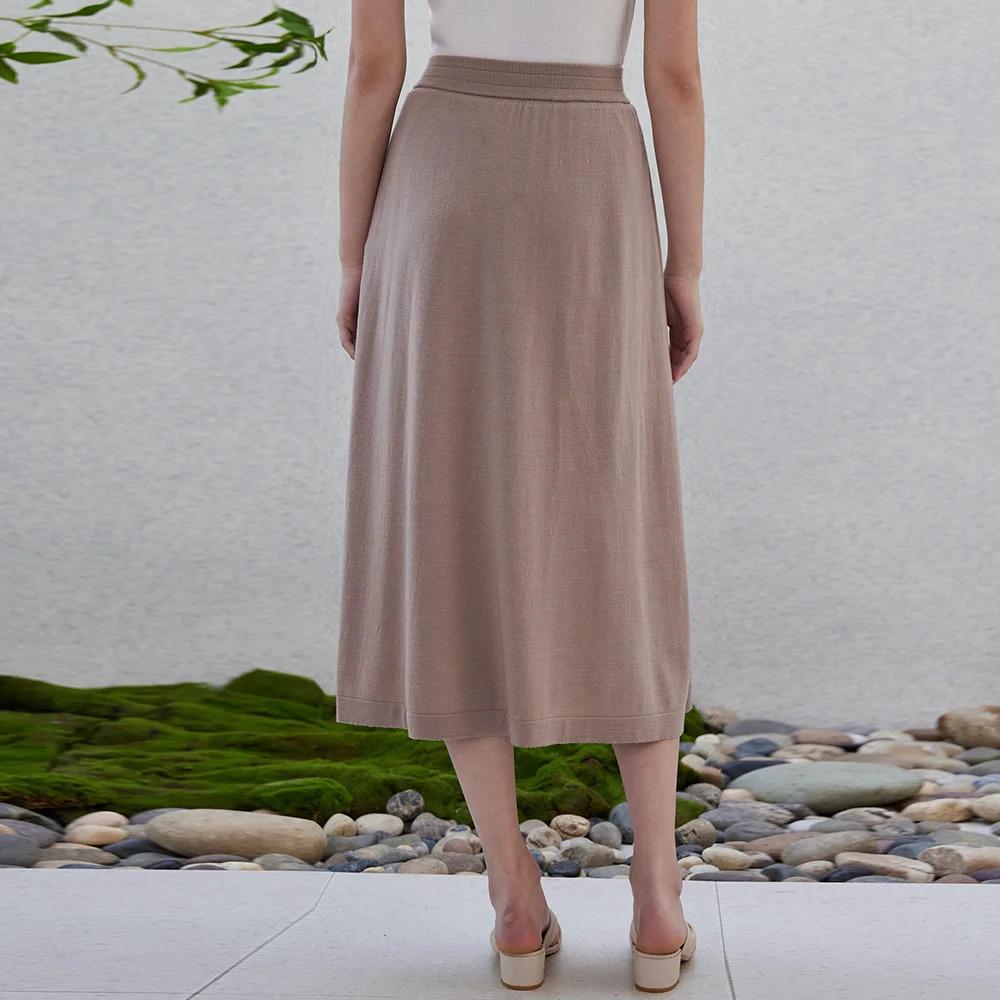 BC-47 Luxurious Clothes Ladies Merino Wool Silk Skirts Womens Clothing Elegant Summer