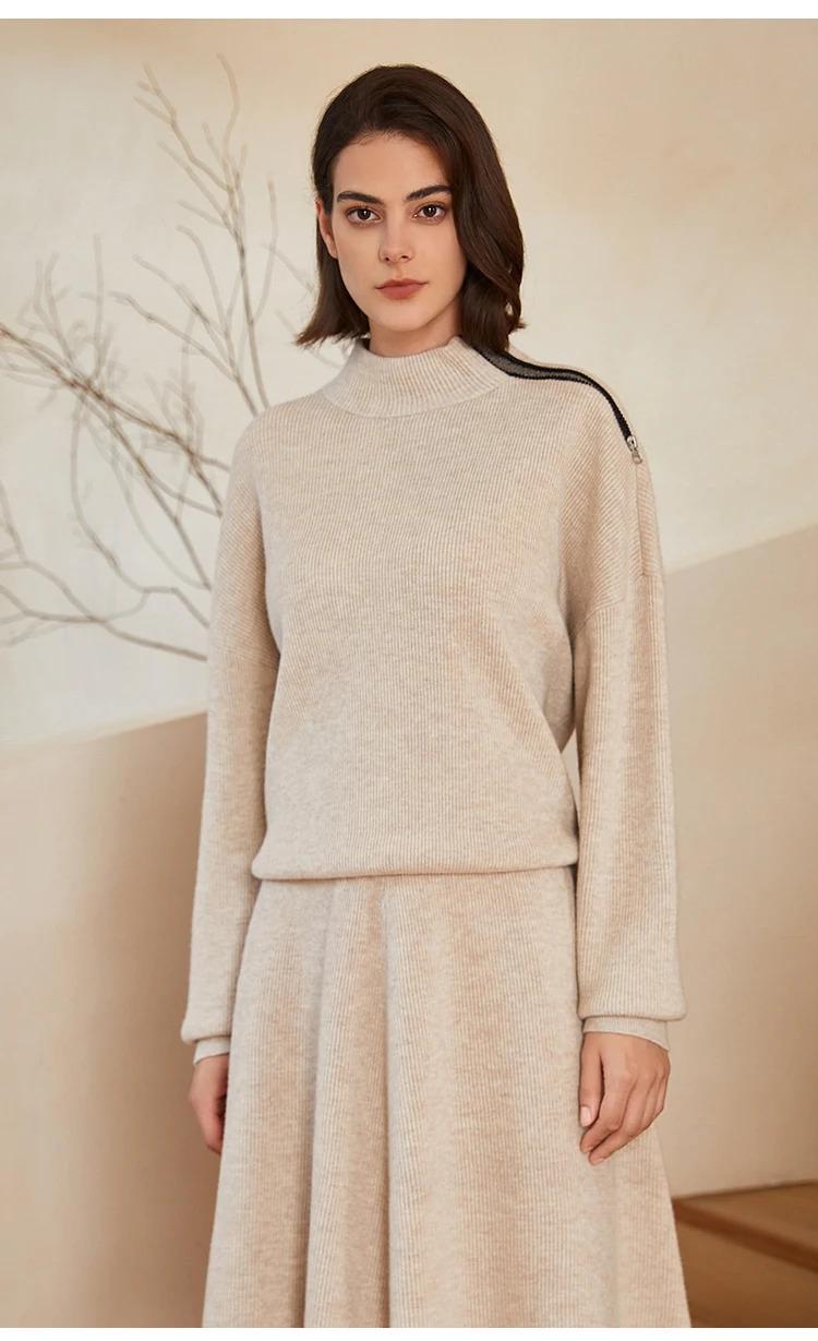 BC-241 Half High Collar 12GG 100% Wool Cardigan Sweater Knitting Wool Knitwear Women Knit Sweater Women's Sweaters Clothes