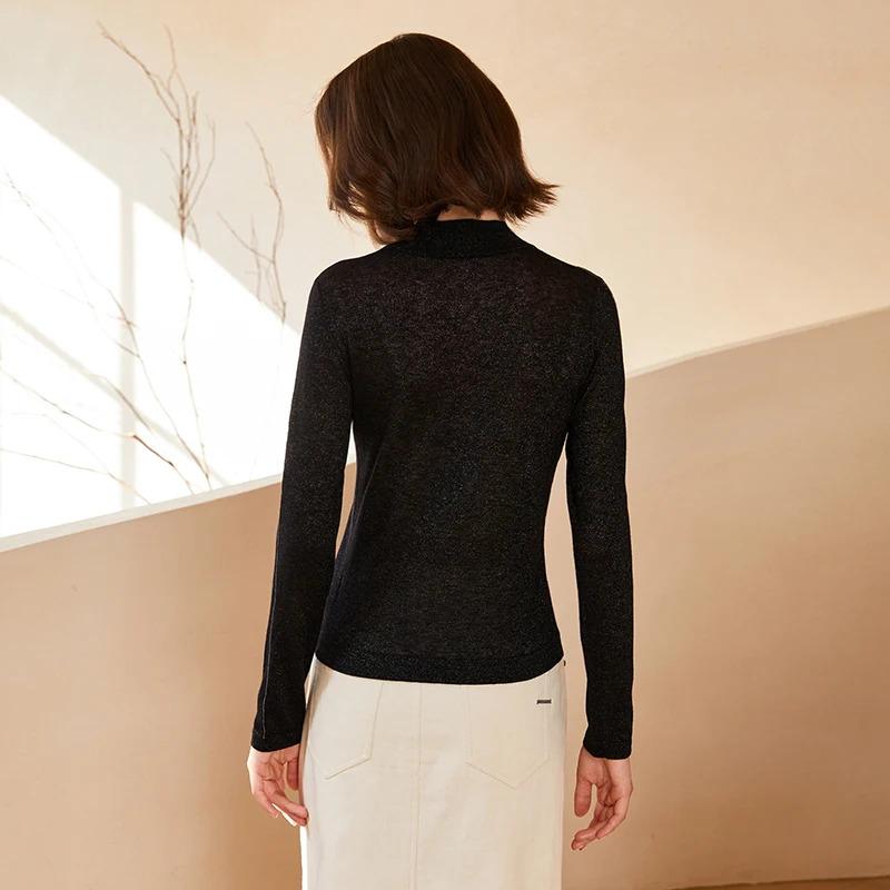 BC-266 Half High Collar Woollen Undershirt Wool Top Quality Thin Knitted Women's Sweaters Pullovers Clothes