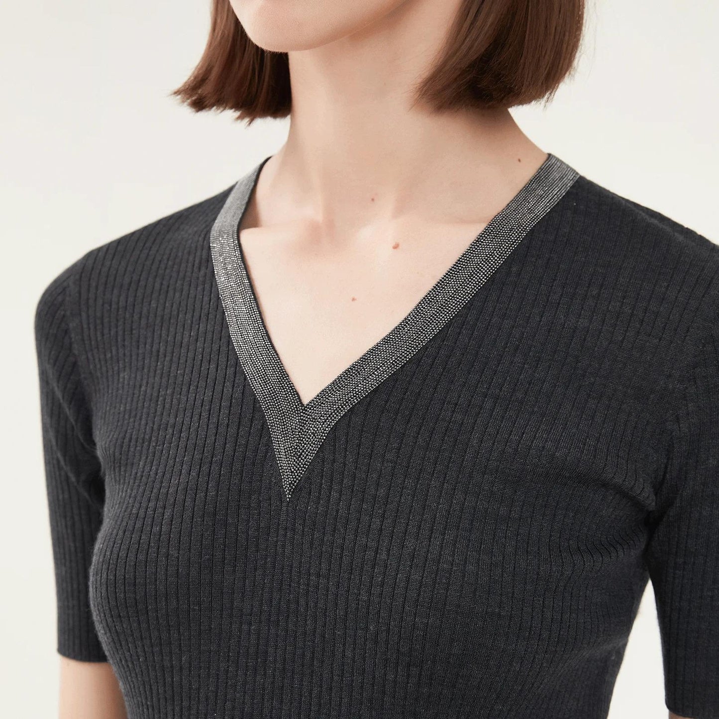 BC-227 Clothes Merino Wool Knit Sweaters Silk Tops For Women Luxury Clothing Manufacturers