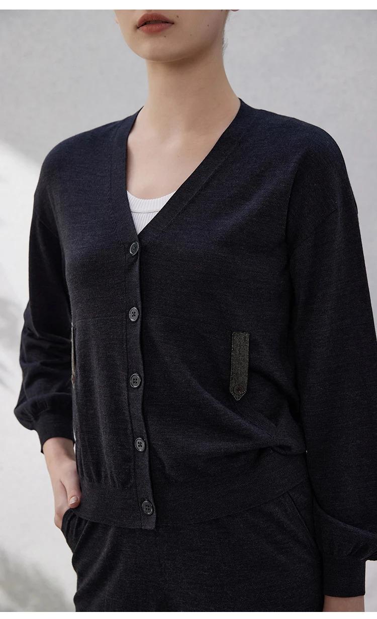 BC-33 of Women's Clothing Spring and Autumn Silk Wool Knitted Cardigan Sweater Freeshipping