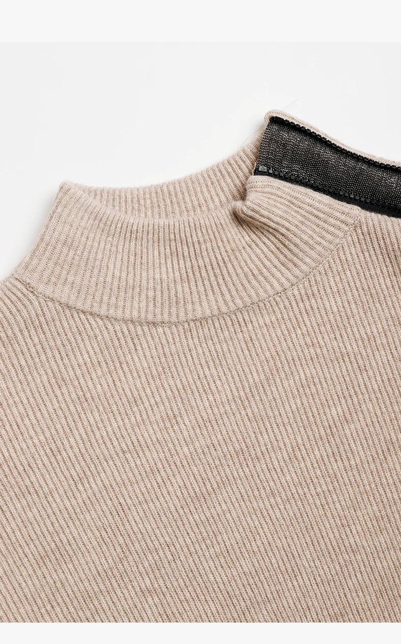 BC-241 Half High Collar 12GG 100% Wool Cardigan Sweater Knitting Wool Knitwear Women Knit Sweater Women's Sweaters Clothes