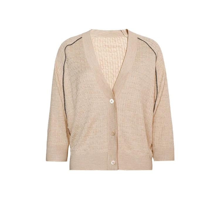 BC-40 Italian Minimalist Style High-Quality Women's Clothing Silk Wool Sweater Cardigan ladies clothes