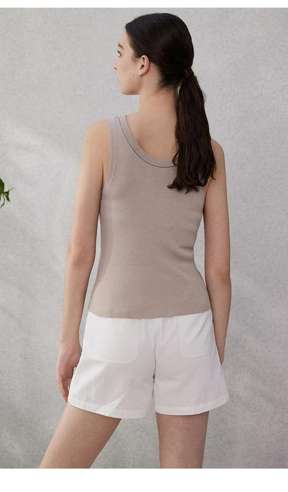 BC-65 Women's Clothing T-Shirts Ladies Tshirt Knitted Vest Top Quality silk wool clothes Sleeveless T shirts